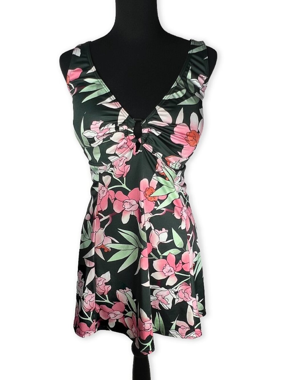 Fit 4U Fit 4 Ur Thighs Floral Skirted One Piece Swimsuit Women's 20W NWT
